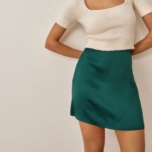 Reformation Benson silk skirt.